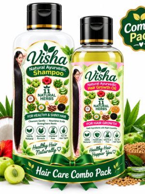 Visha 100% Ayurvedic hair growth Oil & Shampoo Combo Pack